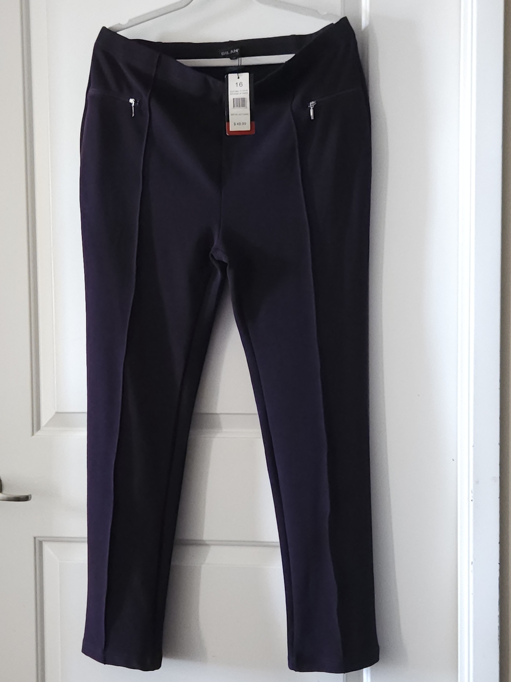 GILANI  Stretch Pants in Deep Purple Size 16 NWT
